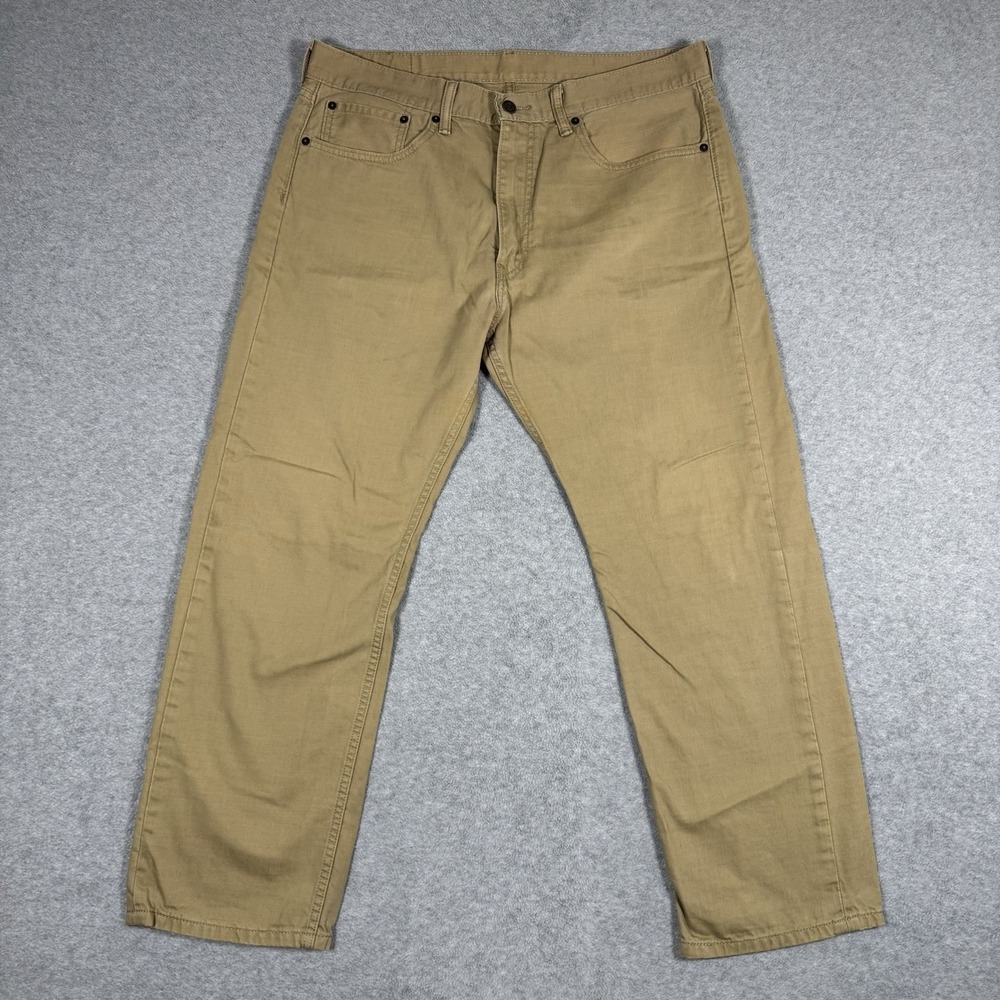 Levi's 505 Regular Fit Straight Leg Men 36 Jeans Khaki Tan Men's Casual 5 Pocket